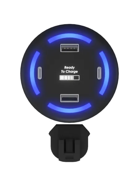 Caricabatterie multiplo smart home con logo luminoso SCX.design H11
