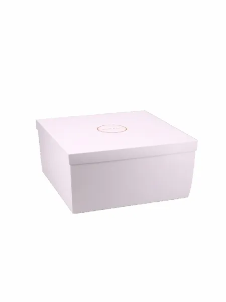 Scatola elegante automontante bianca 35x25x14 cm - Stampa a caldo