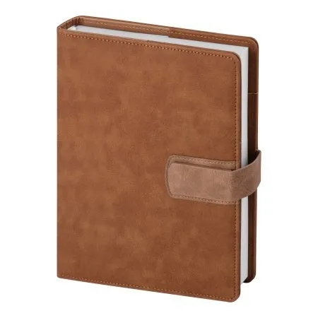 Agenda personalizzabile in ecopelle con interno perpetuo 16,5 x 22 cm