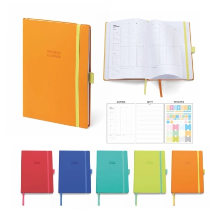 Agenda settimanale perpetua personalizzabile Macra 15 x 21 x 1,2 cm
