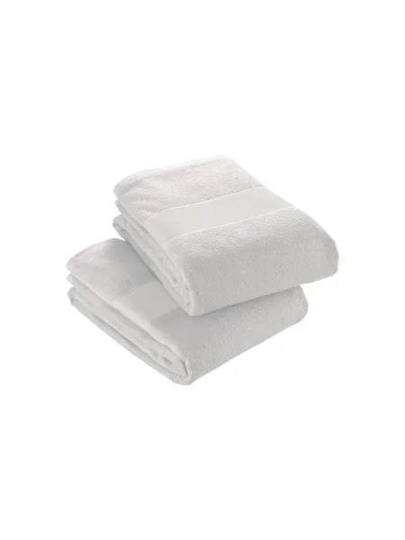 Asciugamani con nome 100% in cotone Wave White 40 x 60 cm
