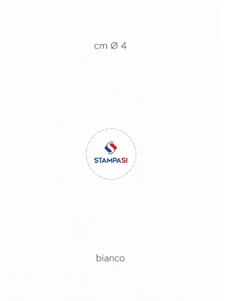 Etichette in bobina pellicola adesiva bianca cm Ø 4