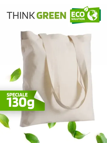 Borsa shopping cotone naturale 130 g/m2 - 38X42 cm